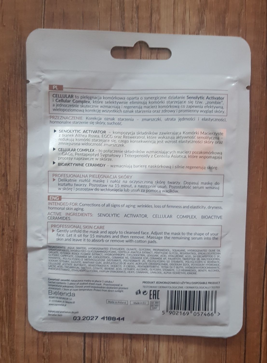 Bielenda Supremelab maska intensywnie przeciwzmarszczkowa w płachcie