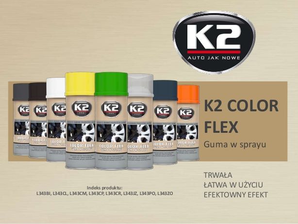 K2 COLOR FLEX guma w sprayu różne kolory