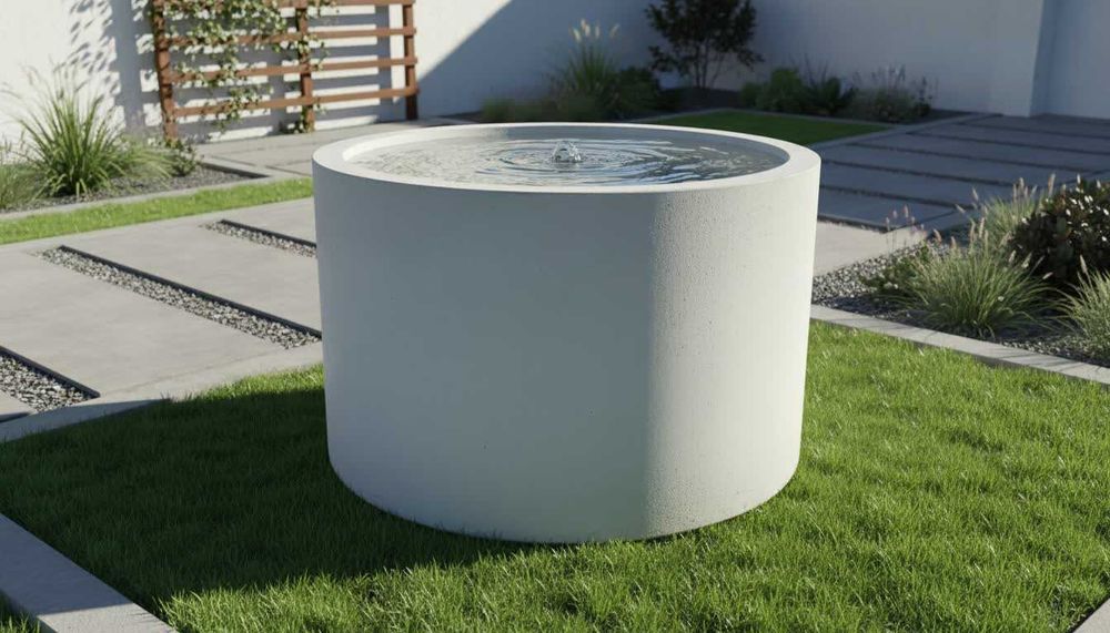 Fontanna ogrodowa z betonu okrągła, nowoczesne fontanny ogrodowe