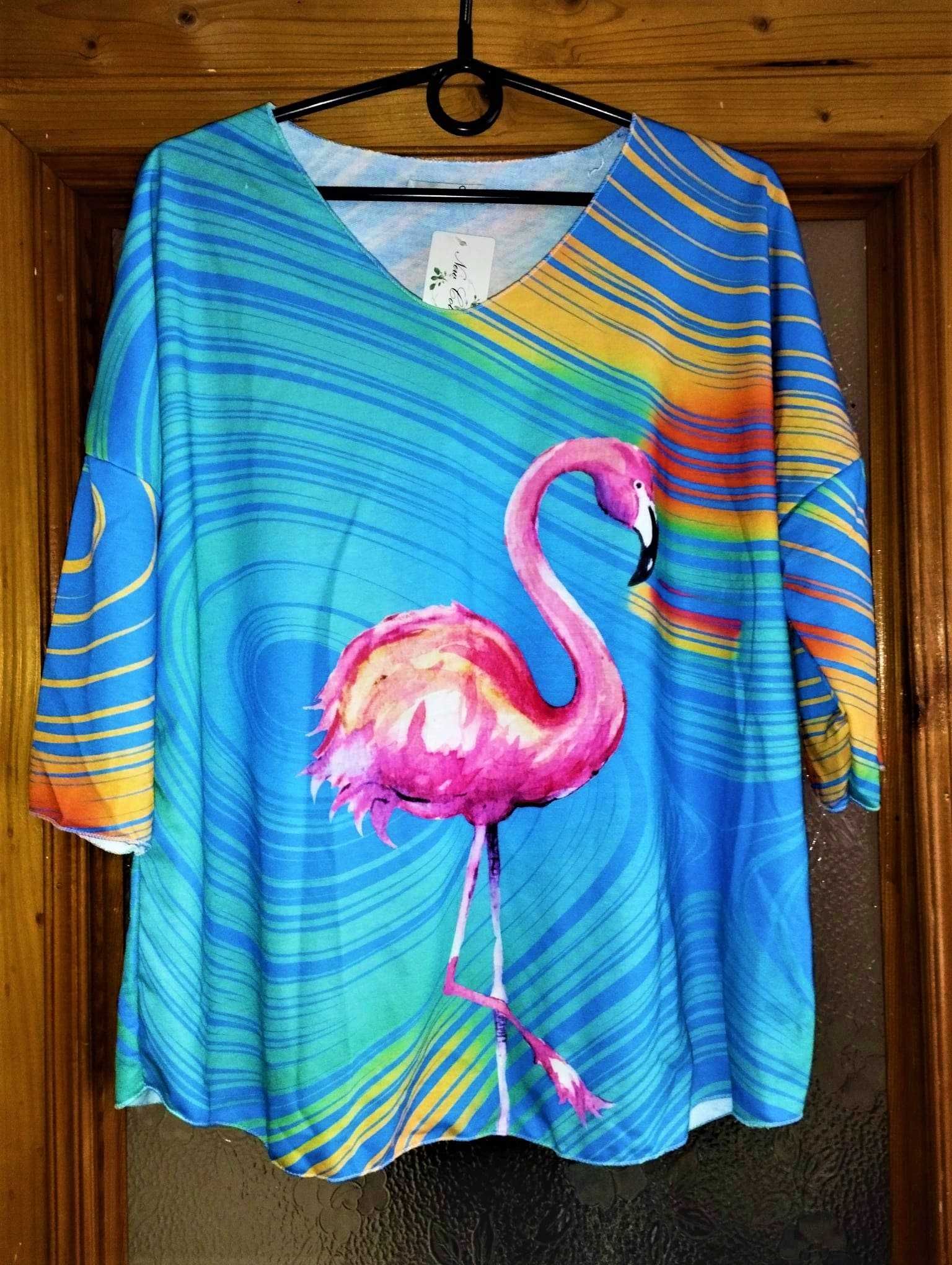 Kolorowa bluzka flaming XL