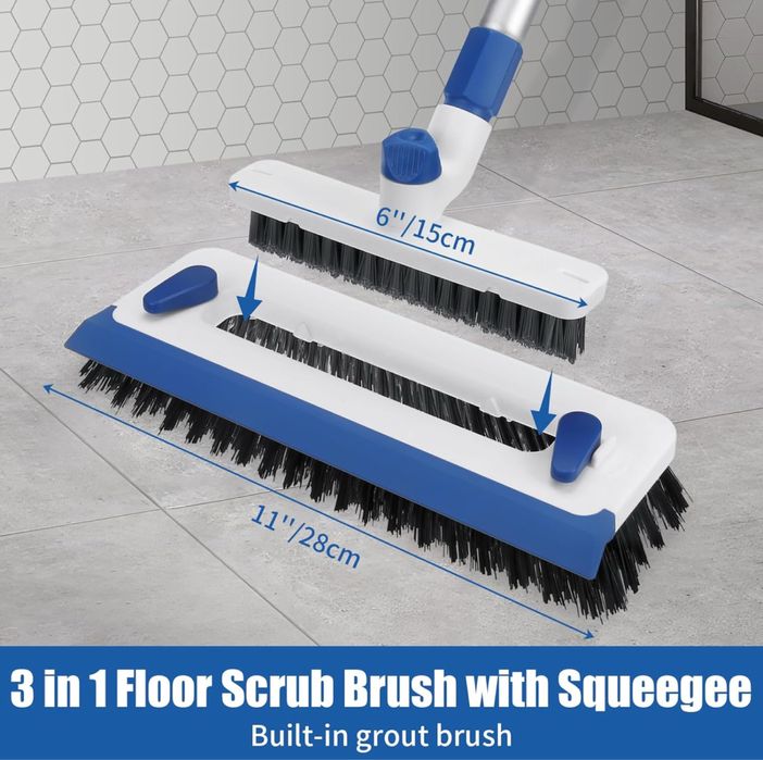 Qaestfy Szczotka do czyszczenia podłóg z długim uchwytem 140cm