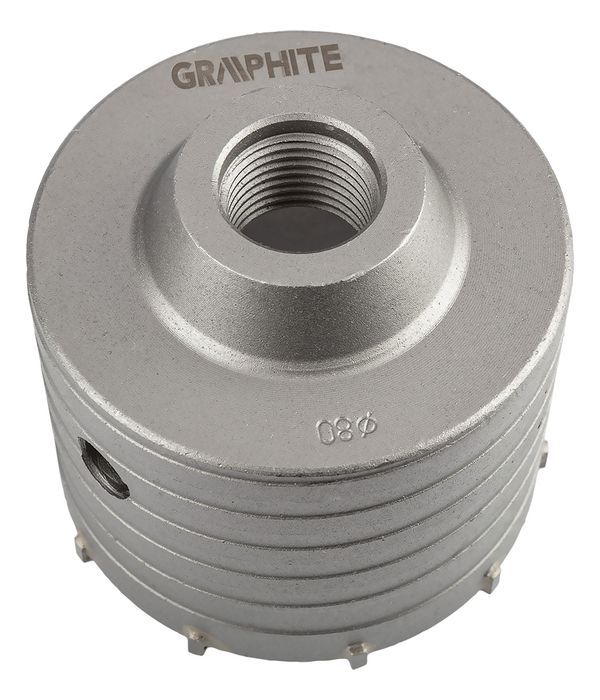 Otwornica Widiowa 80Mm Z Adapterem Sds+ Oraz Wiertłem Pilotującym
