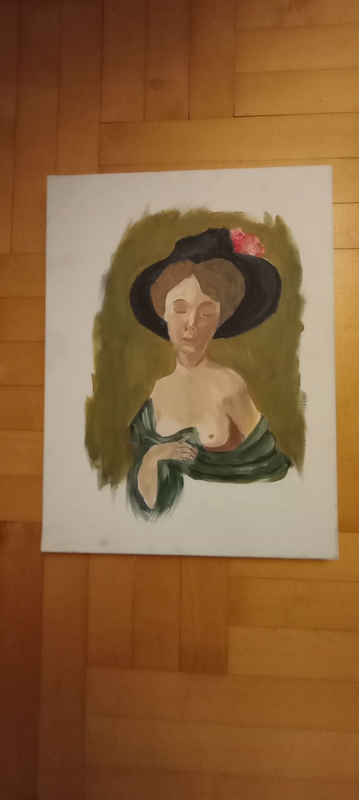 Piękny portret kobiety malowany art deco