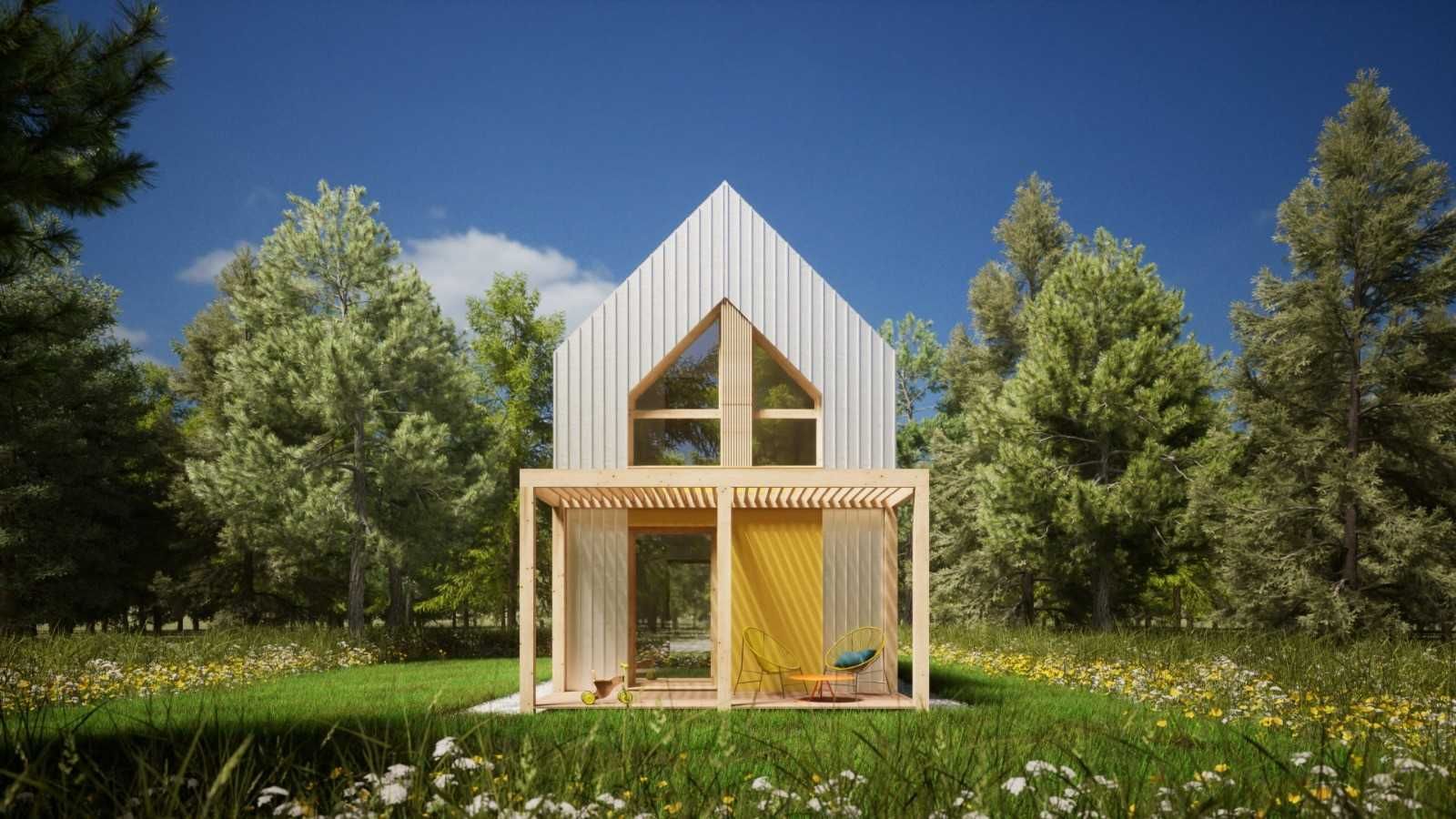 Domek całoroczny STODOŁA na konstrukcji stalowej 47,4m2