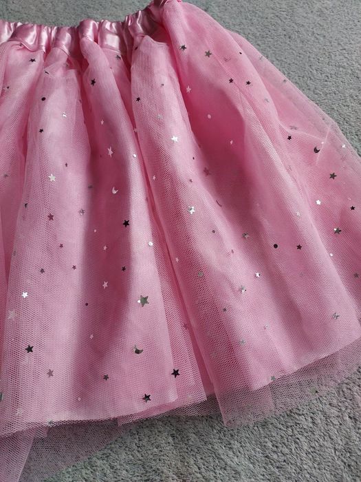 Spódniczka tuil tutu 98-104 różowa brokat