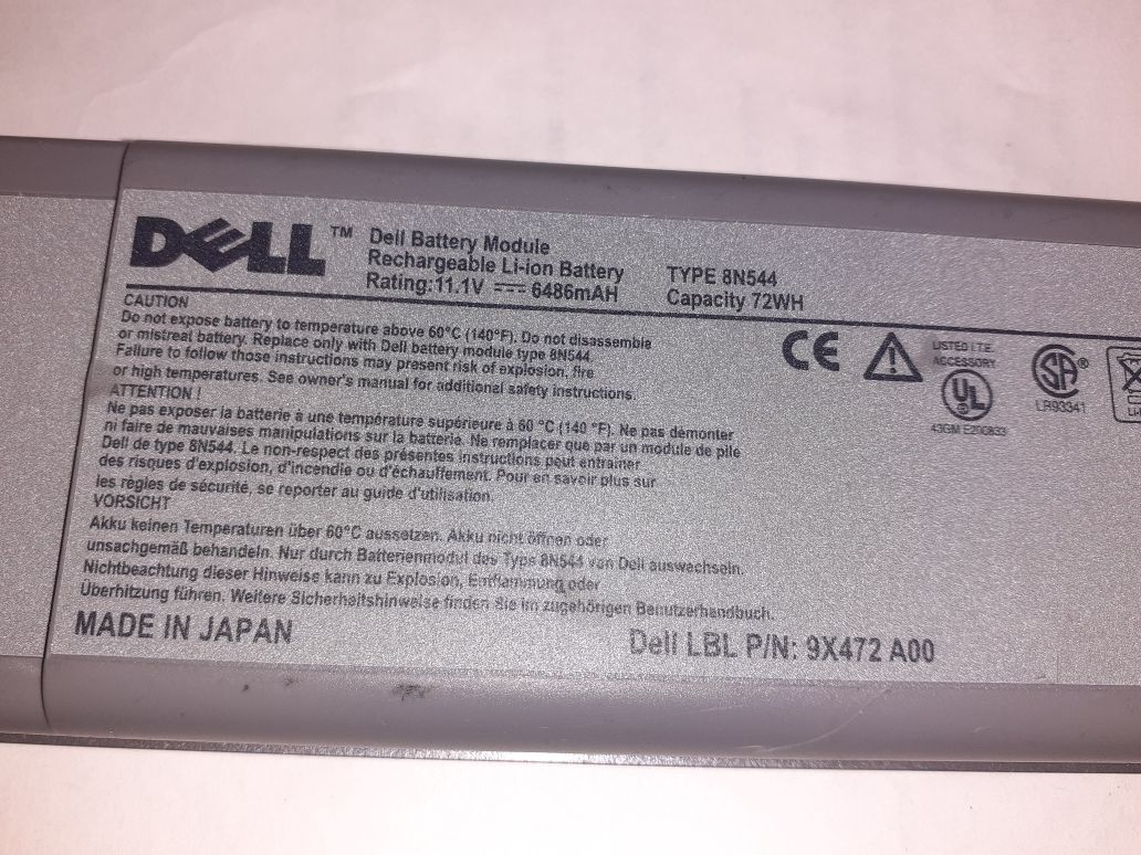 Батарея ноутбука  Dell 8N544 робоча