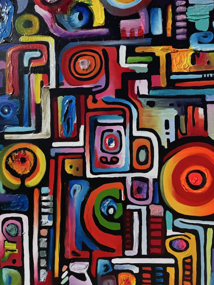 Arte contemporânea - “Cosmic Mystery” - pintura em Óleo sobre tela