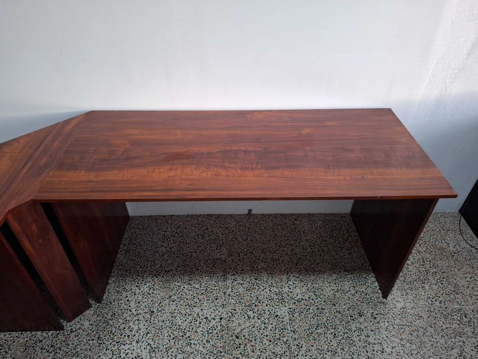 Conjunto De Escritório - Mesa Em L + Armário + Módulo C/ Rodas