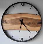 Zegar ścienny 60cm naturalne drewno orzechowe.Loft, Rękodzieło Prezent