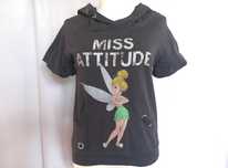 Bluzka szara T-shirt damski KAPTUR r. 36-38 stan bdb