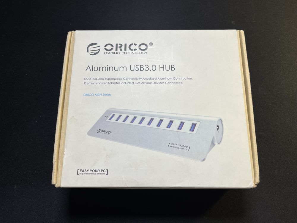 Hub USB Orico M3H10-V1-EU-SV-BP 10xUSB-A 5Gbps 36W Szary