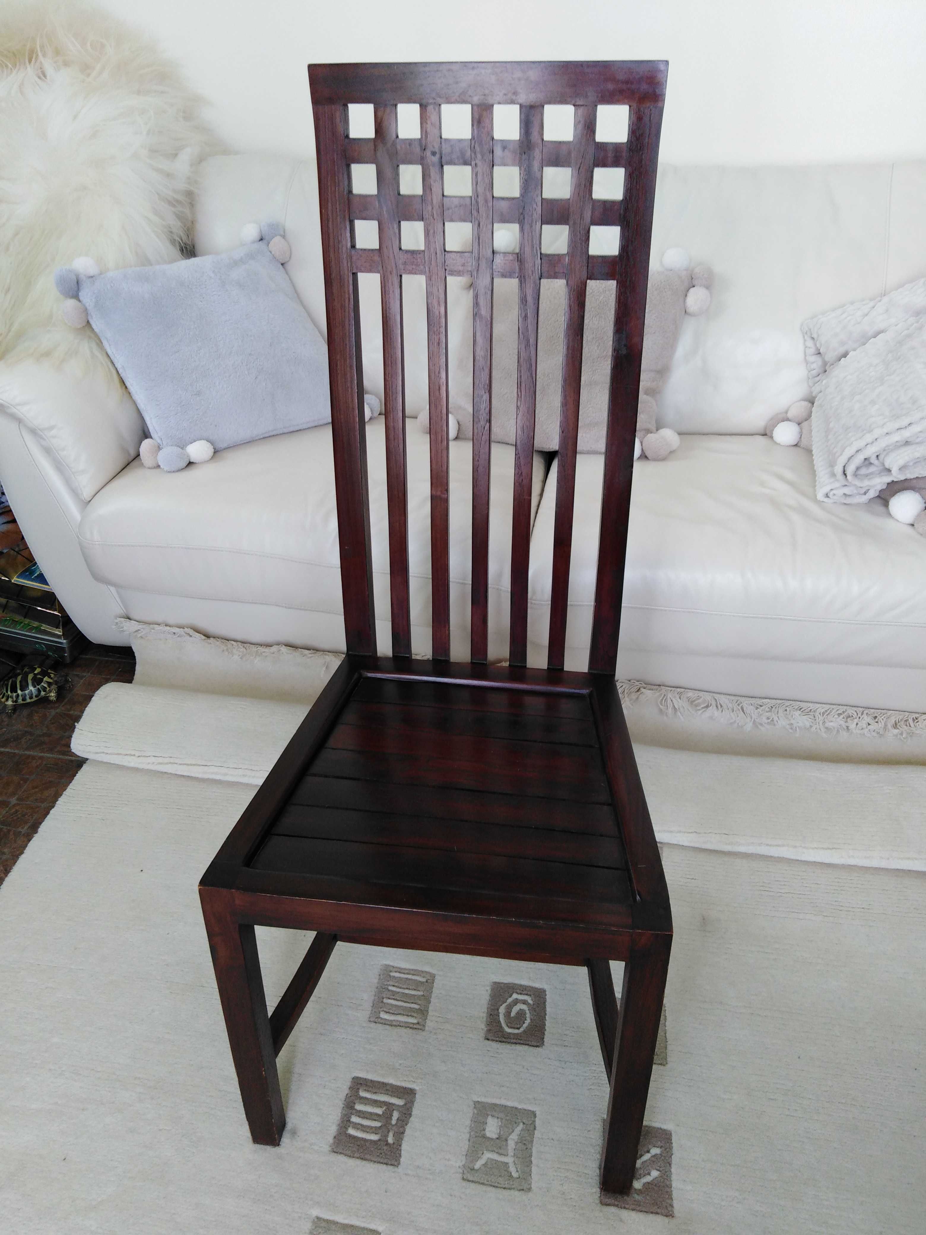 Krzeslo, palisander, kolonialne, drewniane, 4 szt