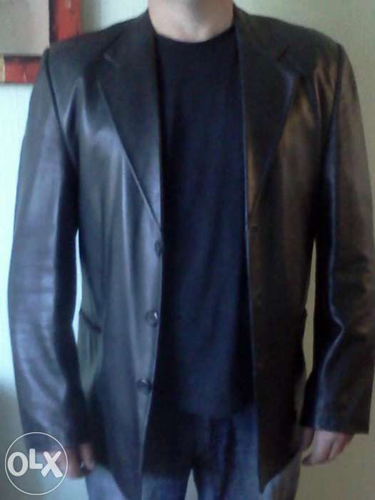 кожаный мужской пиджак