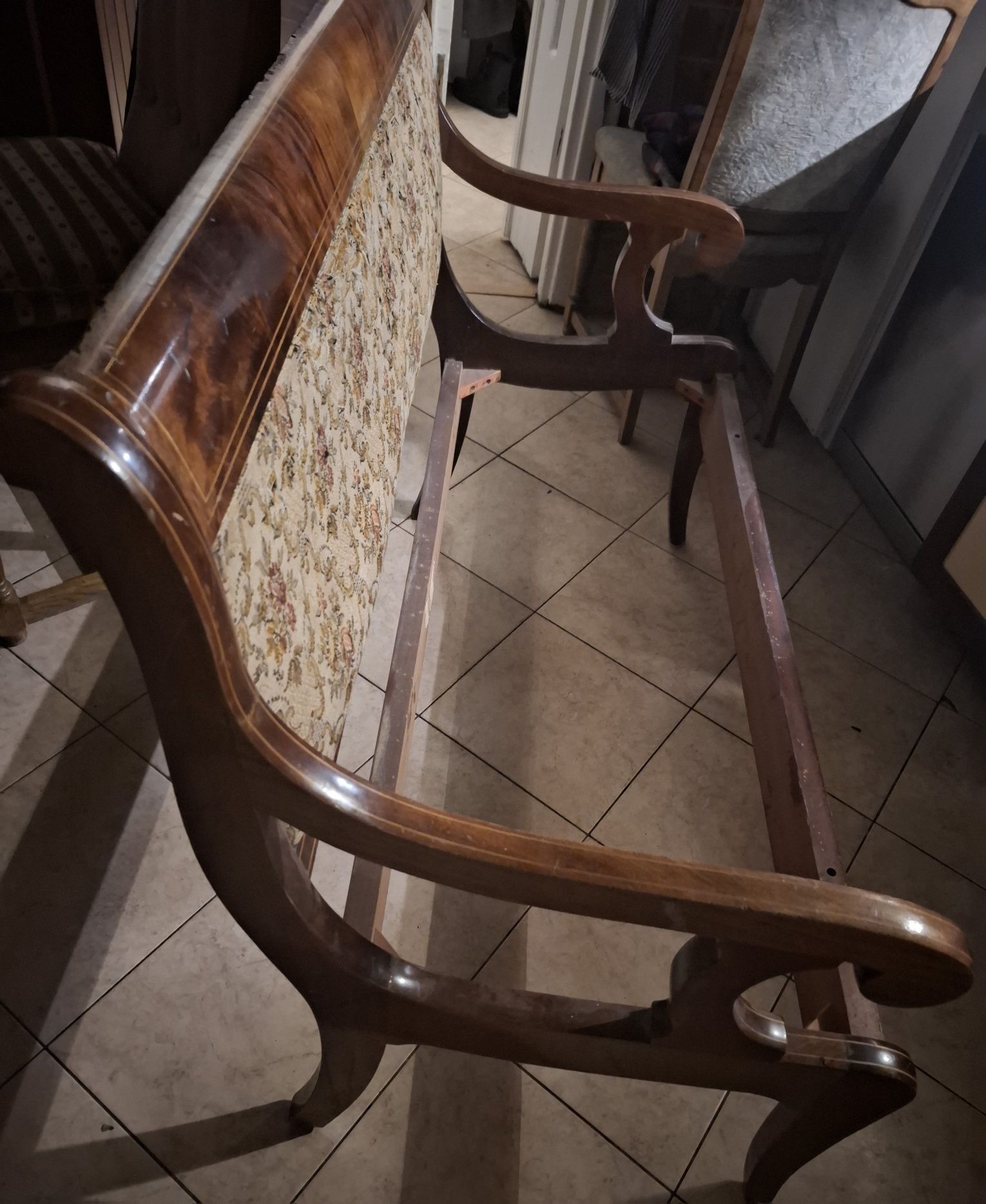 Sofa, ława stylowa dwuosobowa /antyk, biedermeier/ do renowacji