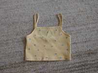 Crop Top na ramiączkach w kwiaty prążek xs sinsay w kwiaty