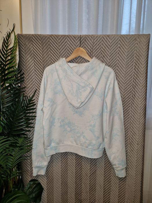 Bluza ICON logo blue Guess M oversize tie dye cyrkonie napis