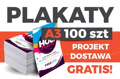 Plakaty A3 100szt/ reklama / druk / ulotki / banery / wizytówki / logo