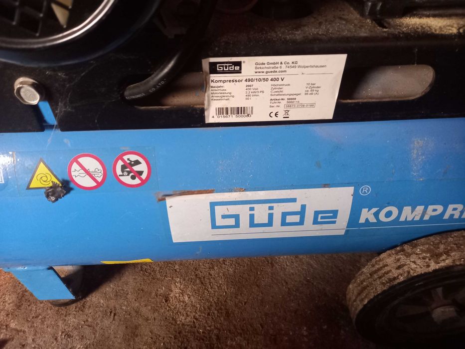Компресор двохциліндровий GÜDE 490/10/50 380Вольт