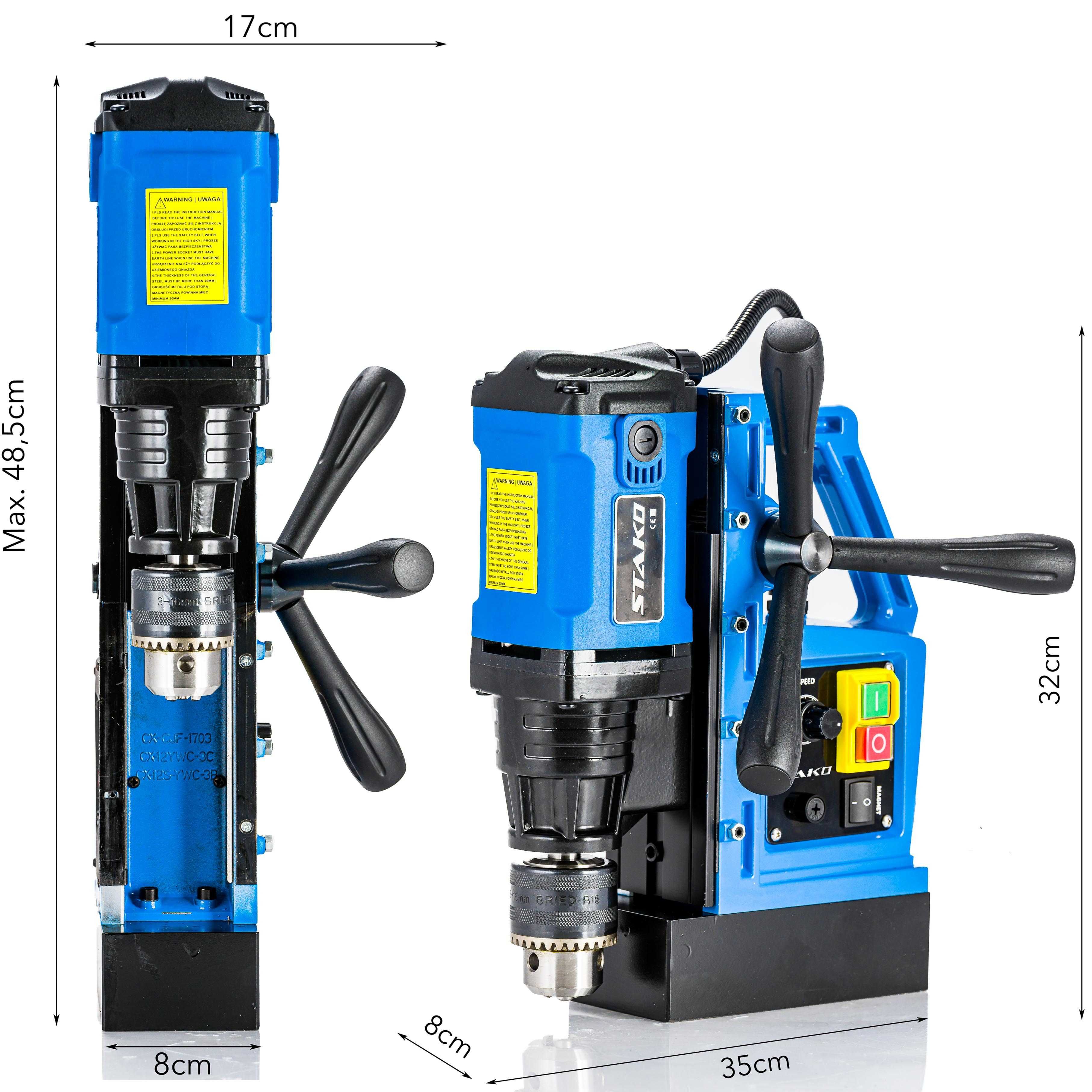 Wiertarka Magnetyczna Mała Lekka fi40mm 1480W 10kg Magnesówka STAKO