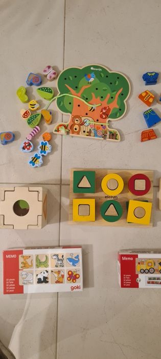Duży zestaw zabawek drewnianych Goki Djeco