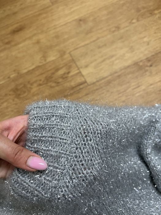 Розкішний H&M светр светрик кофта тепла під горло пуловер з люрексом