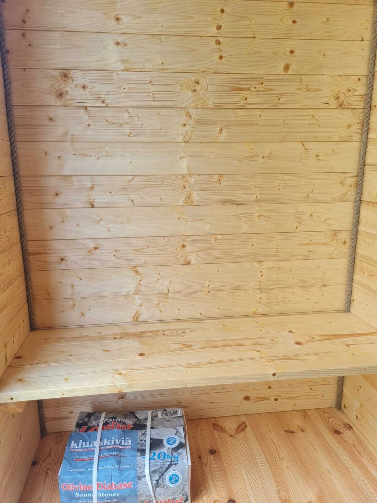 Sauna 2x4 z piecem elektrycznym lub tradycyjnym od ręki