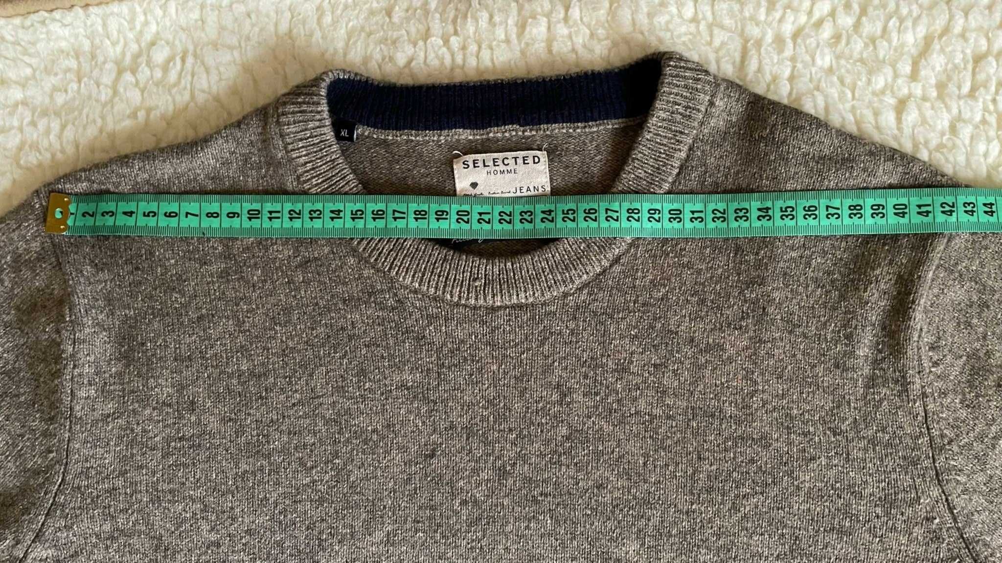 Sweter męski 50% wełna Selected, rozmiar XL.