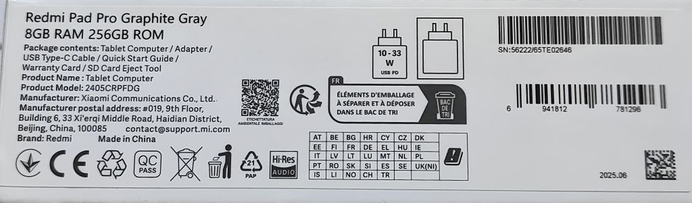 Нові планшети Xiaomi Redmi Pad Pro 8+256 Graphite Gray