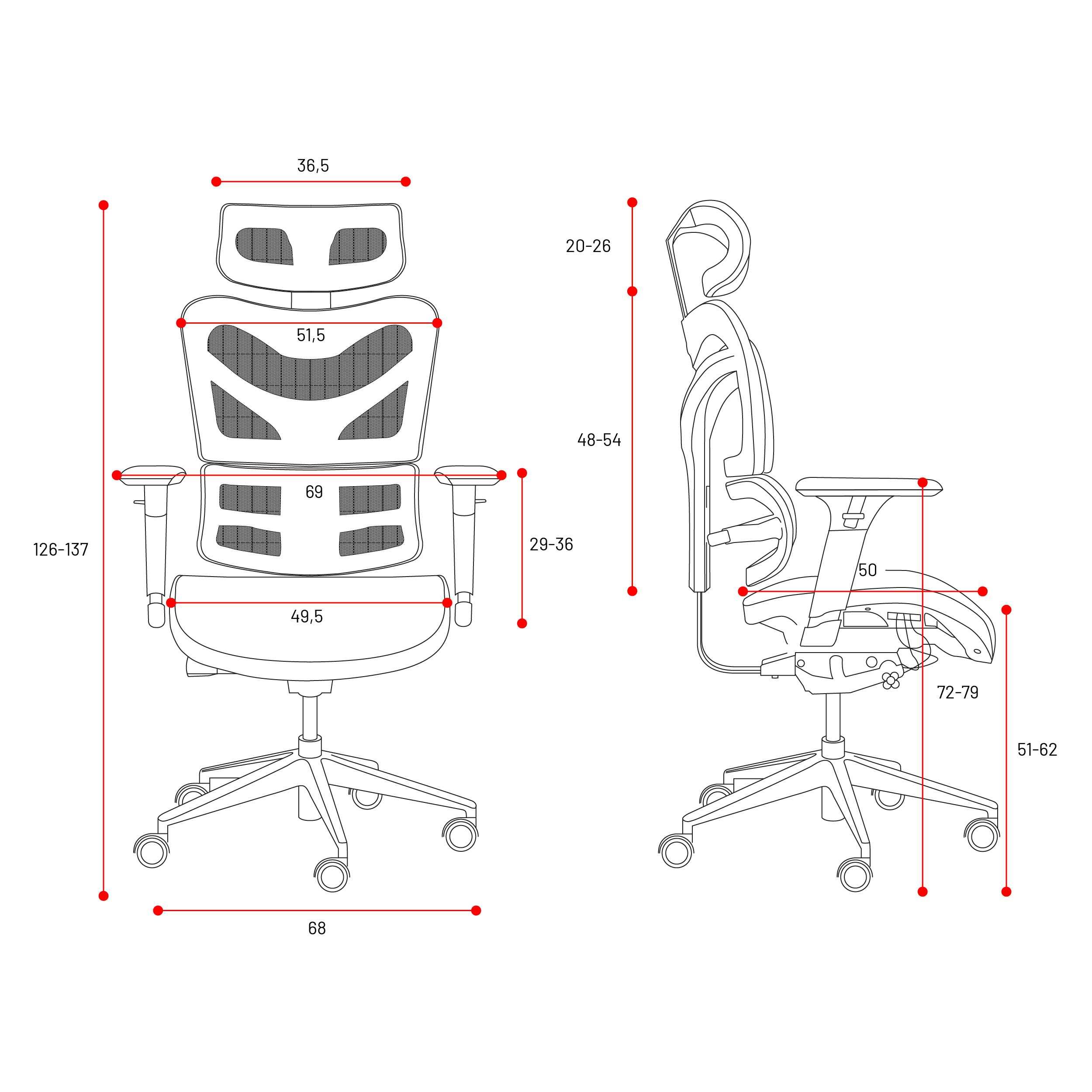 Fotel ergonomiczny DIABLO V-COMMANDER / biało-czarny