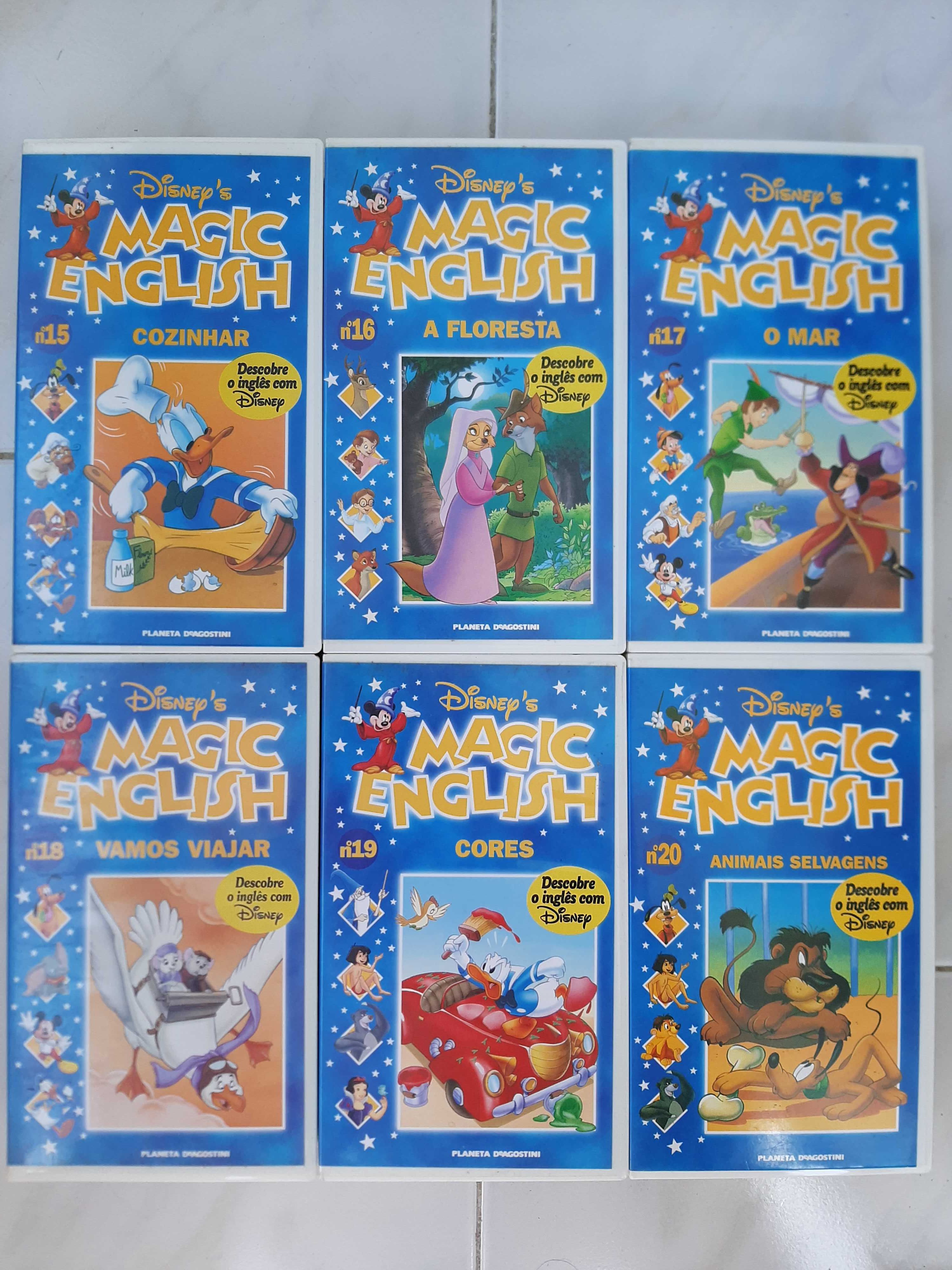 Livros e cassetes - Disney's Magic English