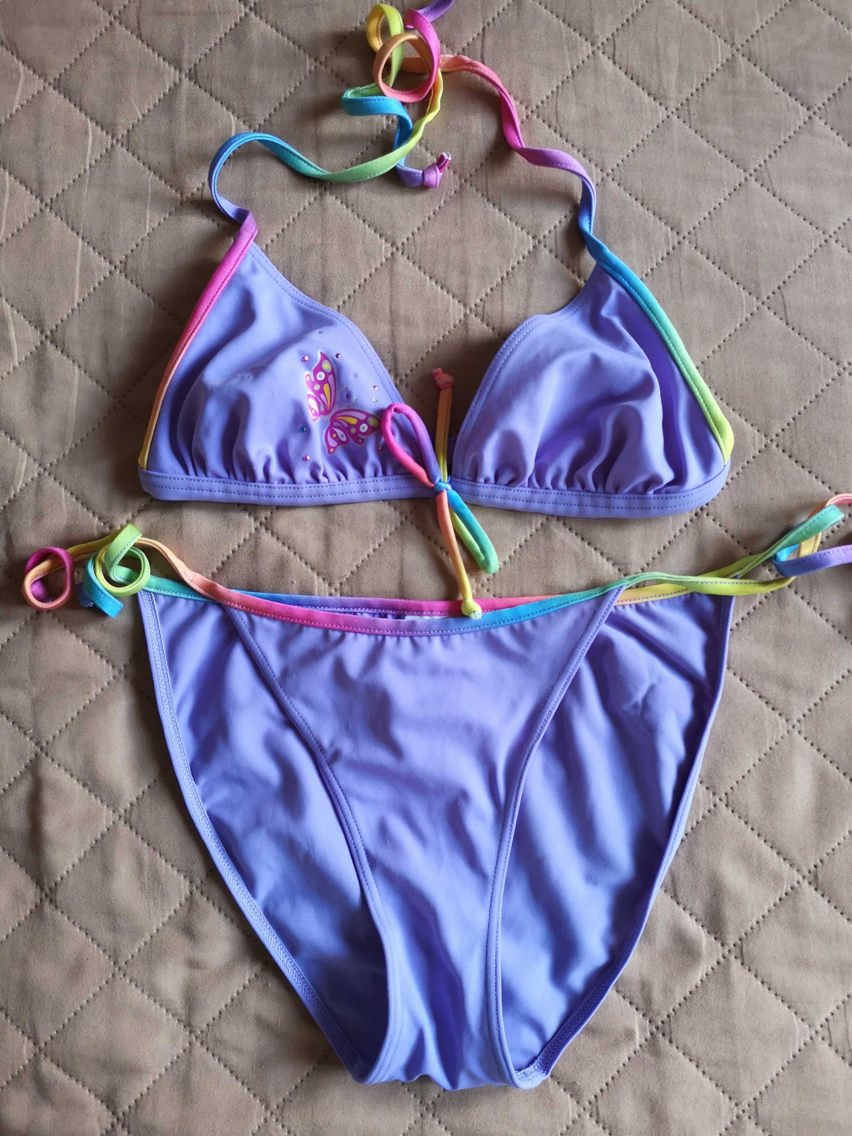 Bikini strój dwuczęściowy Next 38 40 fioletowy mega sexy na lato plażę