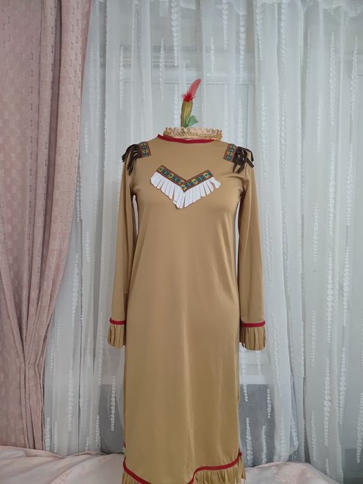 Strój przebranie Indianka indianski Pocahontas sukienka opaska 152/158