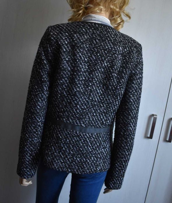 Kurtka 40 L dzianinowa ramoneska marynarka blazer żakiet elegancka