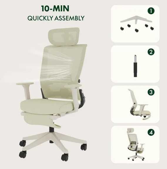 FLEXISPOT OS1G Ergonomiczne Krzesło Biurowe Składane