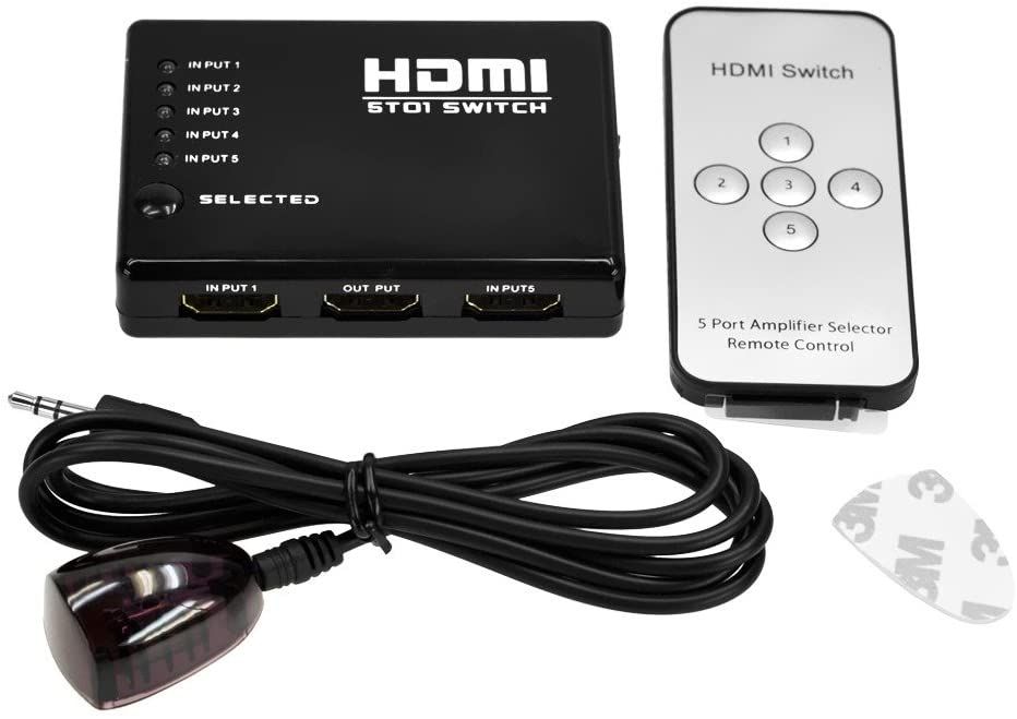 Switcher HDMI 3 in 1 Controlo Remoto IR 3D