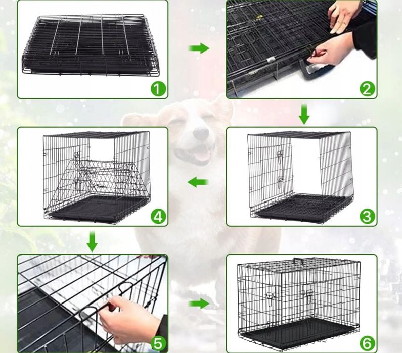Duża Klatka Kojec Dla Zwierząt Psów Psa Królika Metalowa 90x56x63 cm