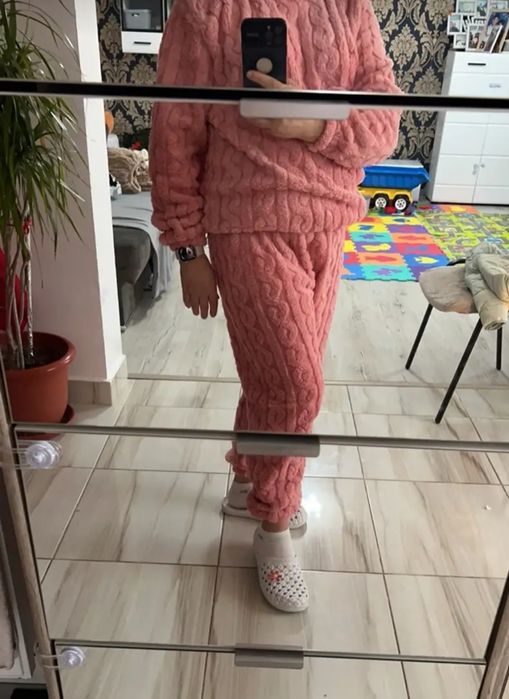 Теплая плюшевая пижама/зимний домашний костюм