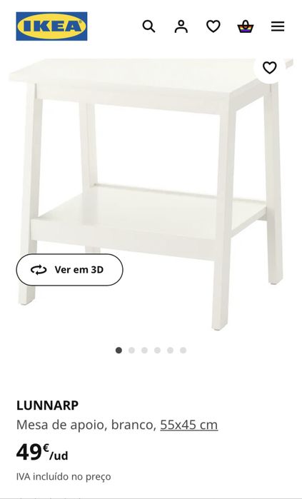 Mesa de apoio branca