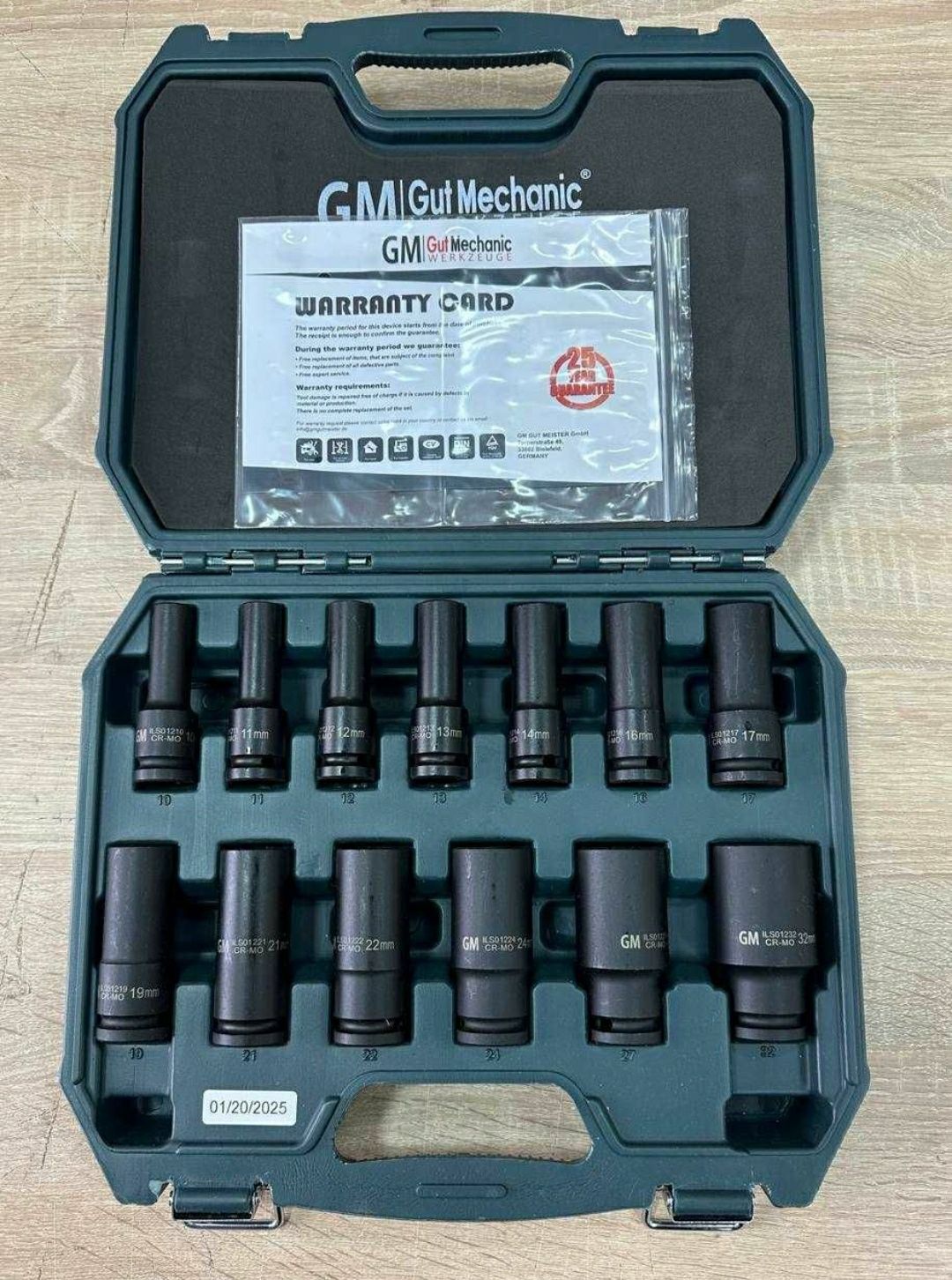 Набір ударних подовжених головок Gut Mechanic 1/2” (10–32 мм) Германия