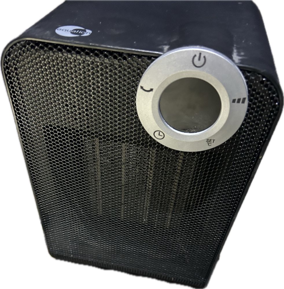Grzejnik ceramiczny, Termowentylator 1800 W LED czarny z termostatem