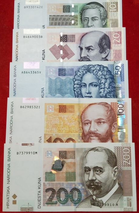 CROÁCIA SET 2012 10+20+50+100+200 kuna/UNC