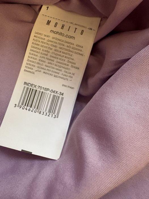 MOHITO nowa krótka 34 spodnica na podszewce fioletowa