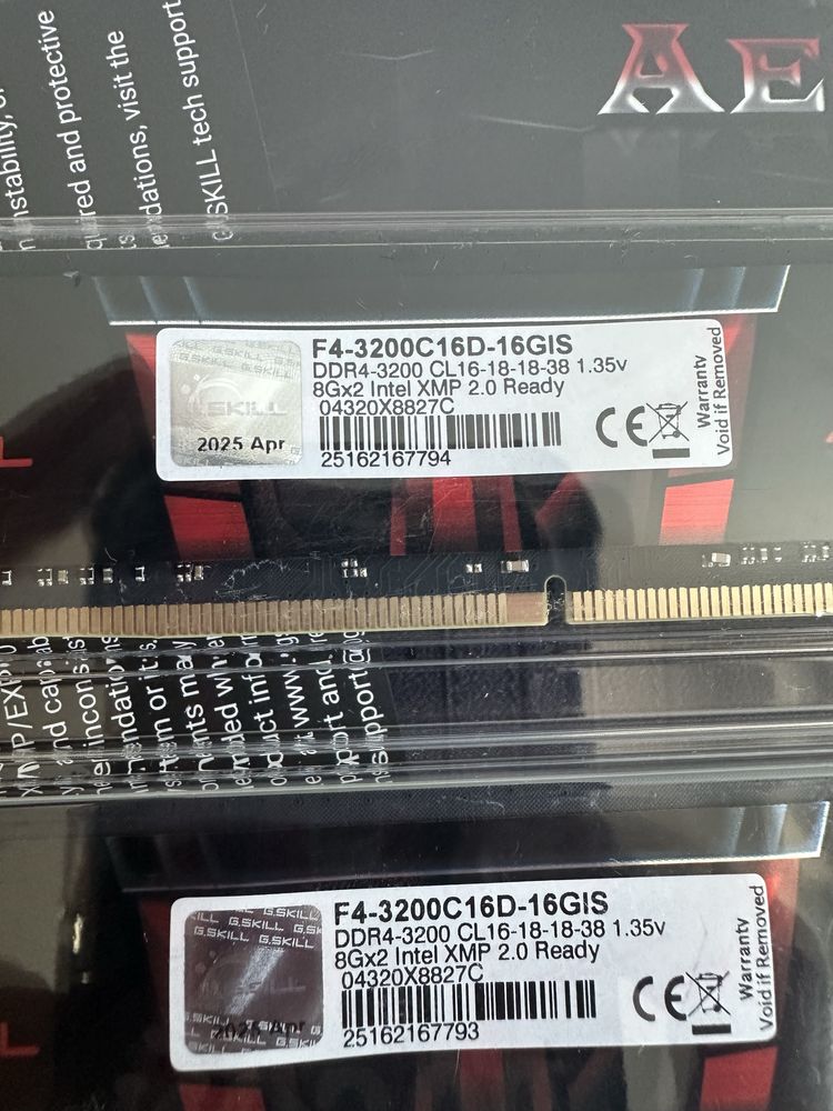 NOWE Zaplombowane!!Pamięć RAM DDR4 G.SKILL 16 GB 3200 16