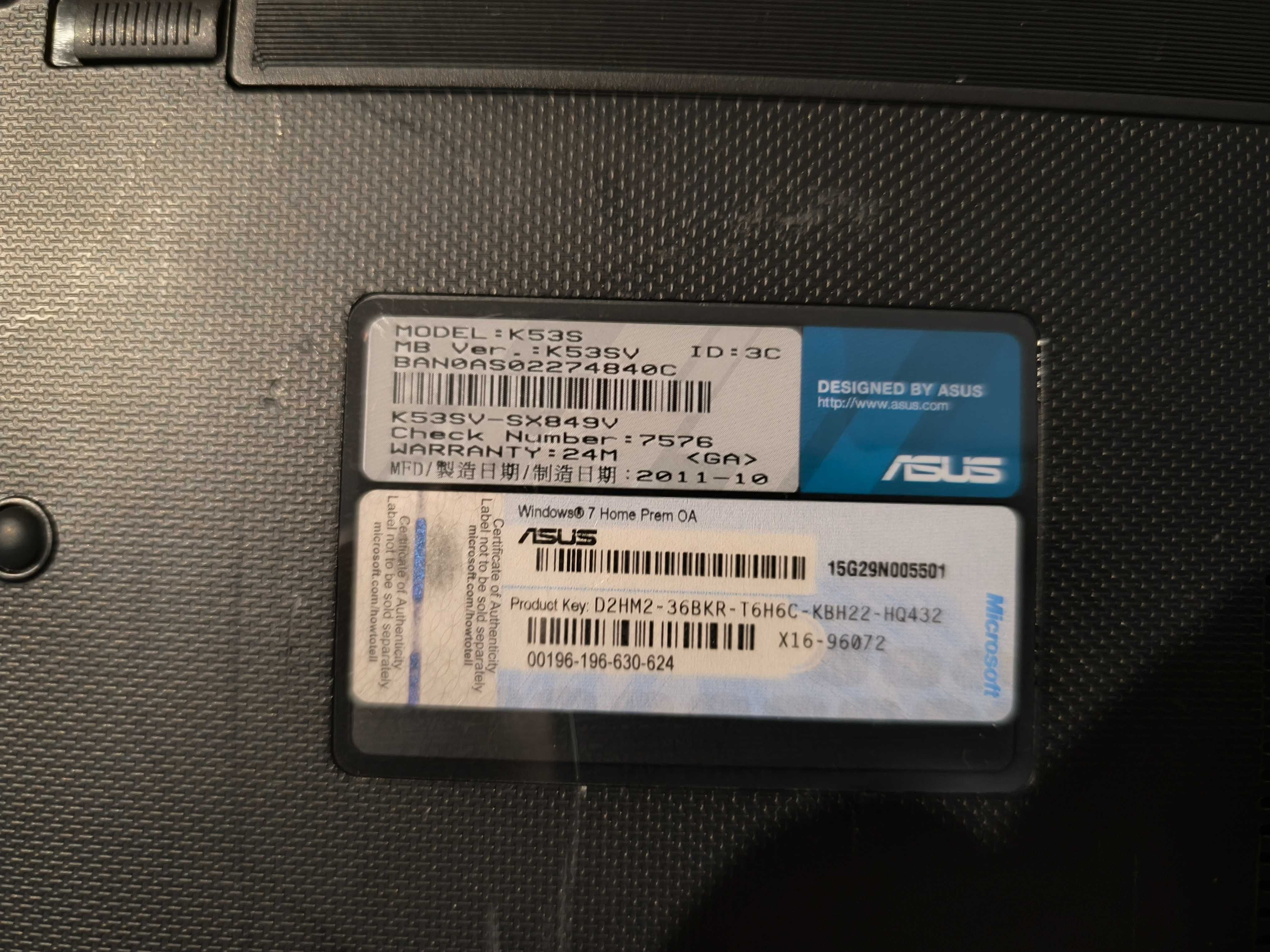 Laptop ASUS K53S I5\SSD\GT540M\8GB DDR3