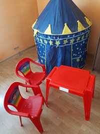 Namiot ,zamek + 2plastikowe krzesełka i stoliczek