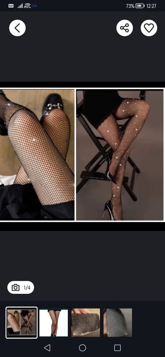 Cudne rajstopy kabaretki czarne kryształki cyrkonie siateczka S/m