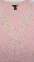 Sweter kaszmirowy wełna pudrowo różowy koraliki pereł ozdobny H&M 36 S