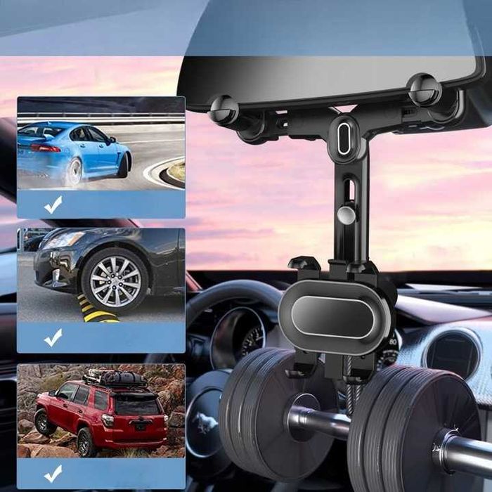 Uchwyt Samochodowy na Telefon na Lusterko OBROTOWY idealny na nawigacj