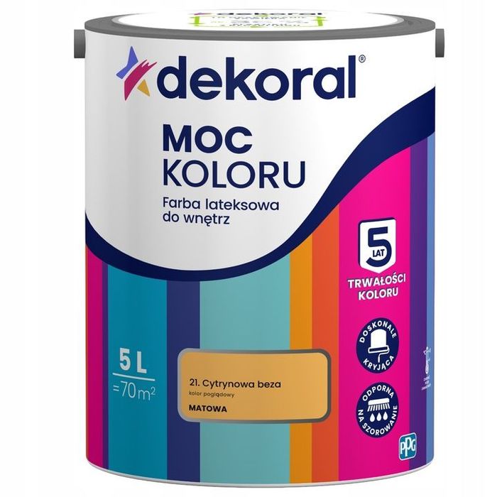 Dekoral Farba Moc Koloru 5l 21 Cytrynowa Beza