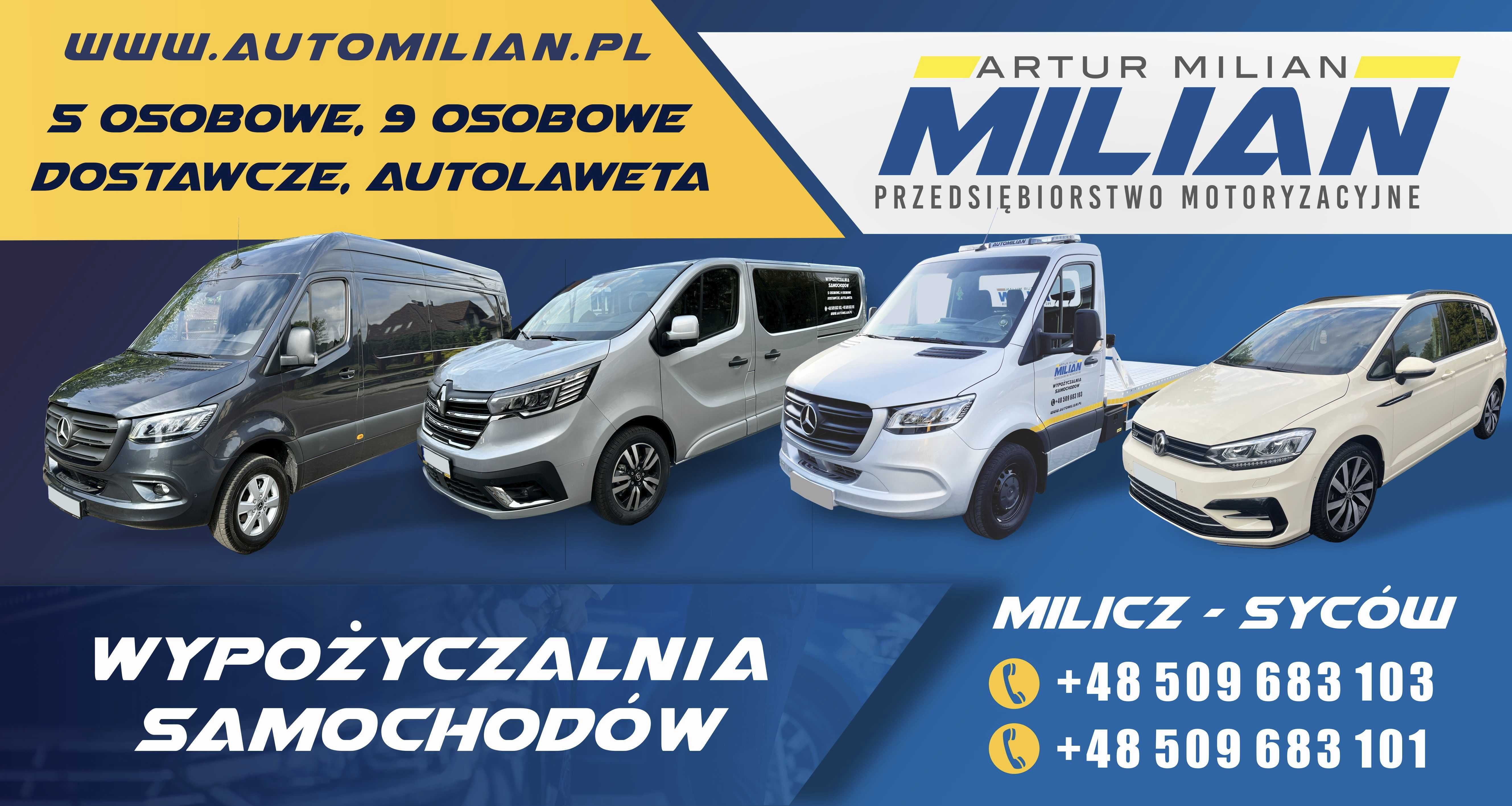 Wypożyczalnia samochodów * Wynajem AUT 4 / 5 / 7 osobowe dostawcze bus